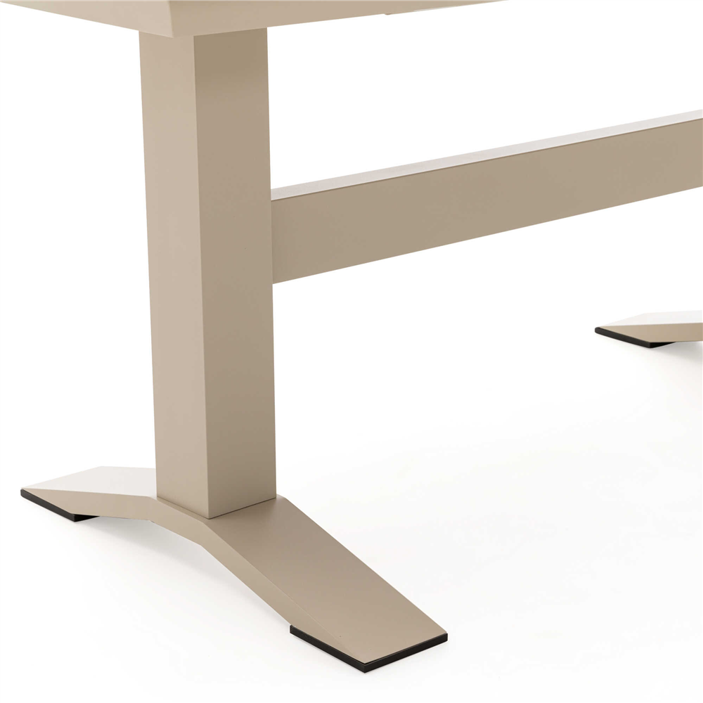KELEBEK Alüminyum Açılır Bahçe Masası Ahşap Görünümlü 180/240 cm Bej - Vivarel