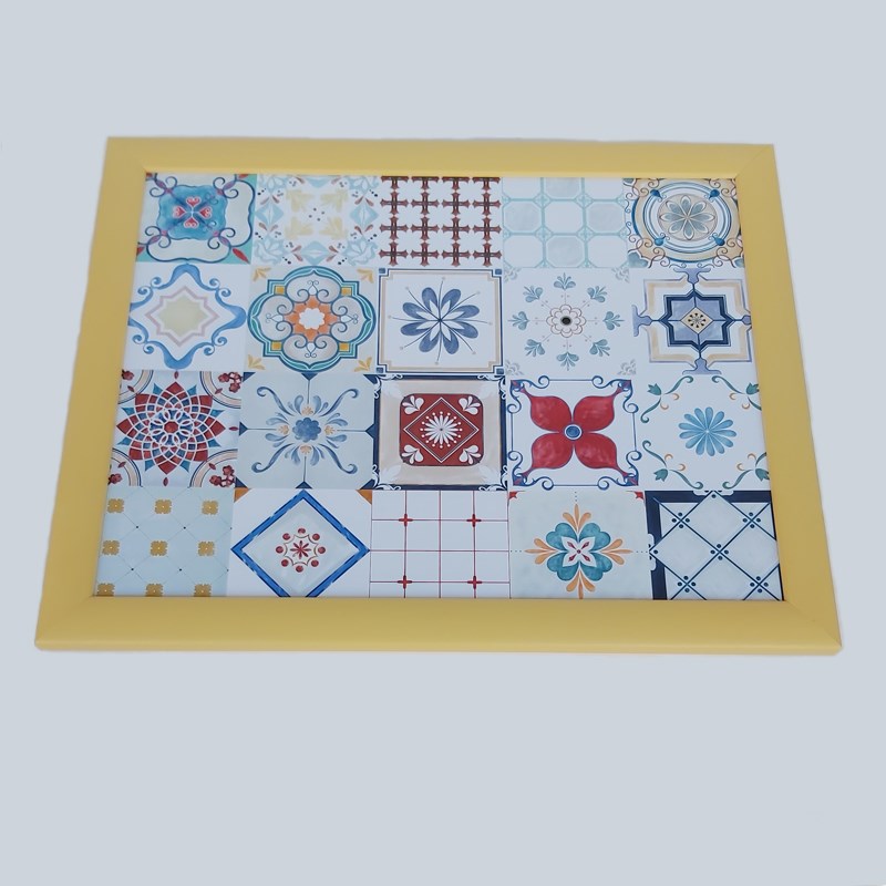 Keyif Tepsisi 47 x 37 cm Çini Sarı Çerçeve - T-Tray