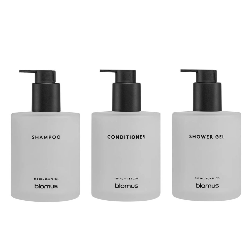 KIREI 3'Lü Cam Şişe Seti Duvara Montajlı Beyaz 350 ml - Blomus