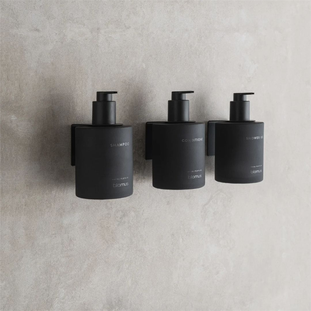KIREI 3'Lü Cam Şişe Seti Duvara Montajlı Füme 350 ml - Blomus