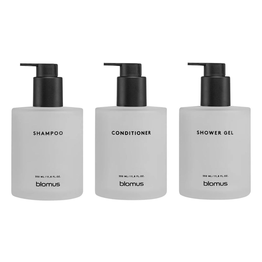 KIREI 3'Lü Cam Şişe Seti Yapışkanlı Beyaz 350 ml - Blomus