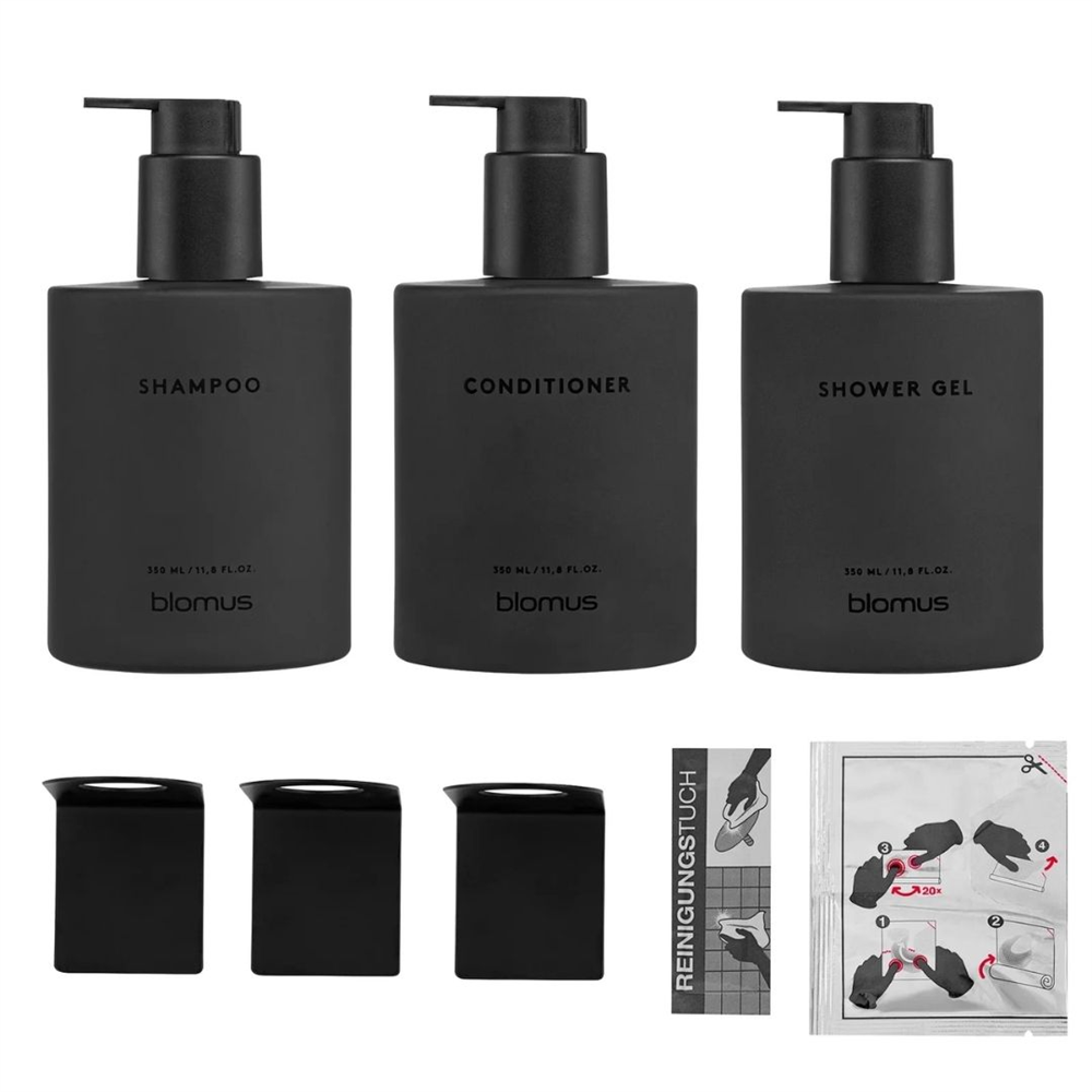 KIREI 3'Lü Cam Şişe Seti Yapışkanlı Duman Rengi 350 ml - Blomus