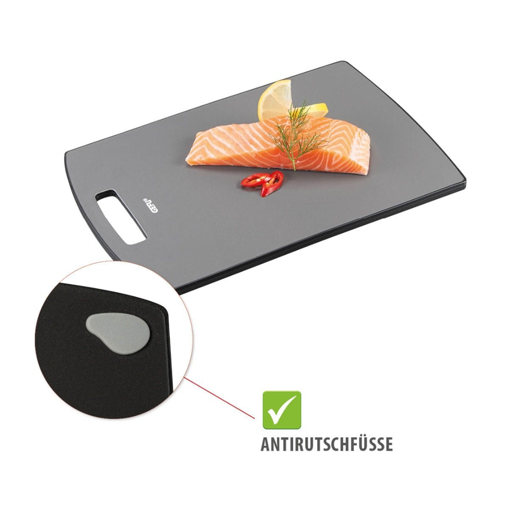 Levoro Orta Boy Kesme Tahtası, Gri Renk 31x21,5x1,1 cm - Gefu