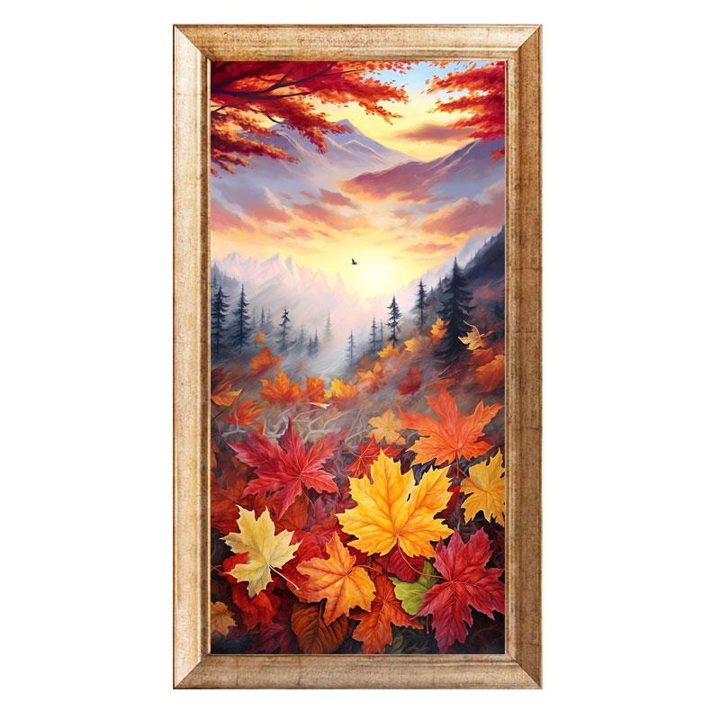 LS-4416 Eskitme Çerçeveli Sonbahar Yaprak Tablosu - 60x120 cm