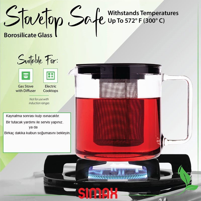 Met Simax Cam Süzgeçli Demlik 1.3 lt. - Simax