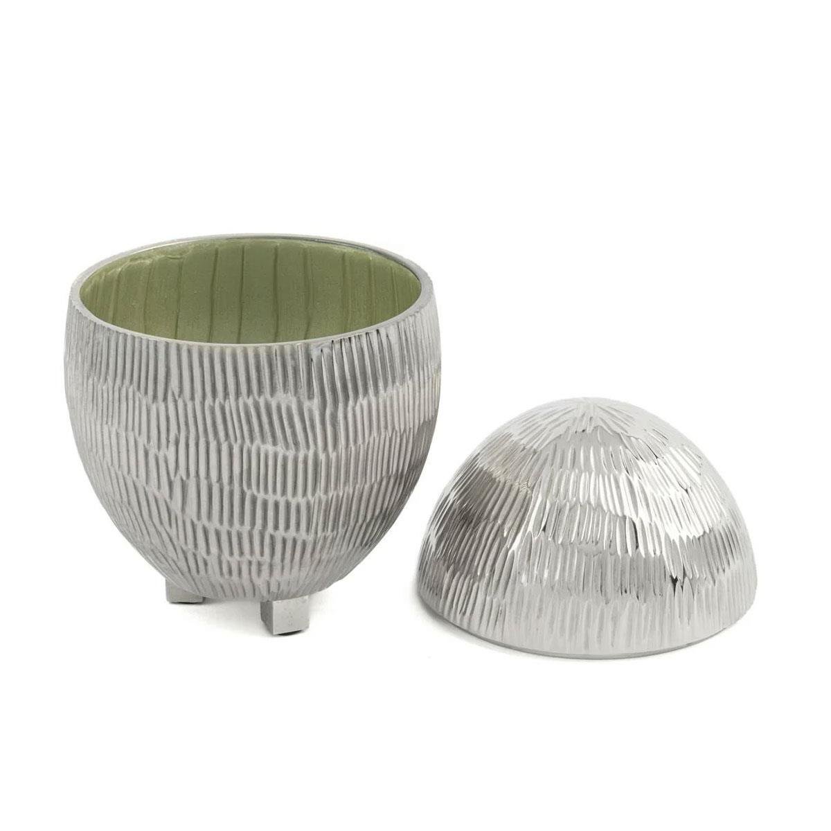 Mikasa Moor Saige 12x18 cm Gümüş Yeşil Metal Egg Kutu - Dekoratif Takı Kutusu iç görüntü