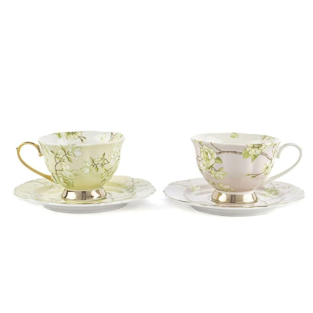 Mikasa Moor Vernal Porselen Çay Fincanı ve Tabağı Yakın Detay