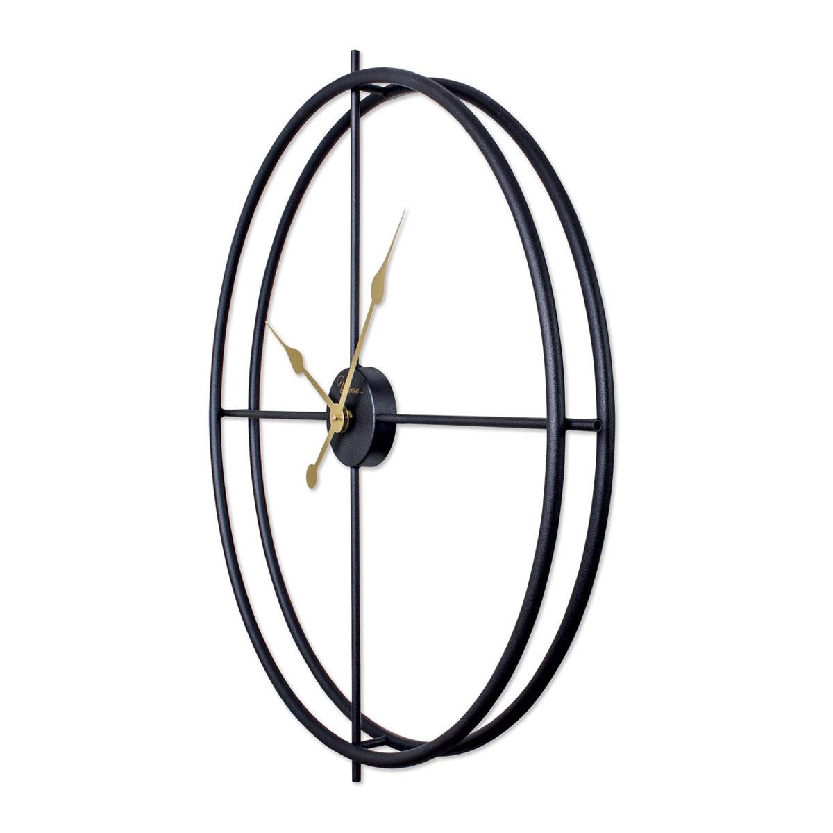 Minimal Siyah İskandinav Duvar Saati 66.5 cm - Büyük Boy Metal Dekoratif Salon Saati - Regal