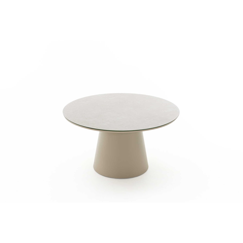 MODERN Yuvarlak Bahçe Yemek Masası Alüminyum Gövde 140 cm Gri - Vivarel