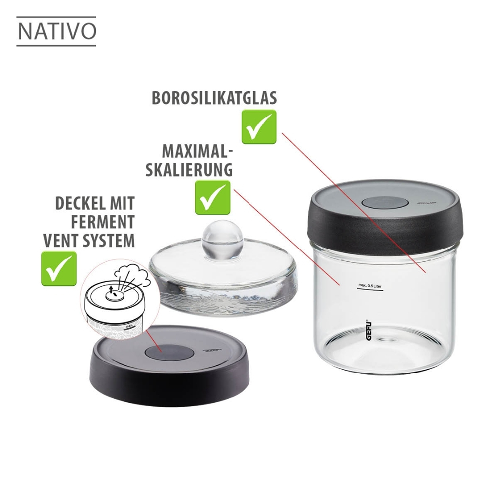 Natıvo Fermantasyon Kavanozu 0,5 L - Gefu