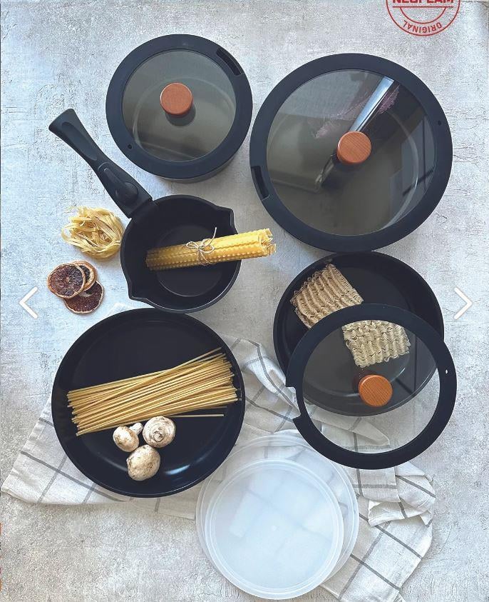 Neoflam Midas İnduction 11 Parça Tencere Tava Seti Siyah - NEOFLAM