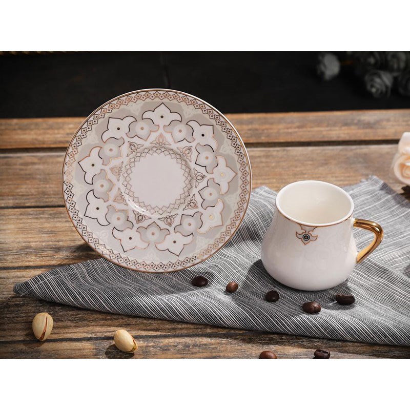 Otantik Home Helios 6 Kişilik Fincan Takımı Beyaz - Mondecor