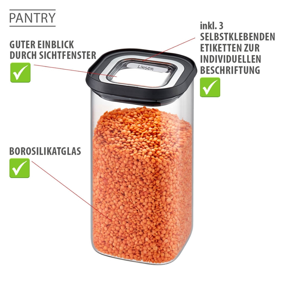 Pantry Erzak Saklama Kabı 1400 Ml 11x11x20 cm - Gefu