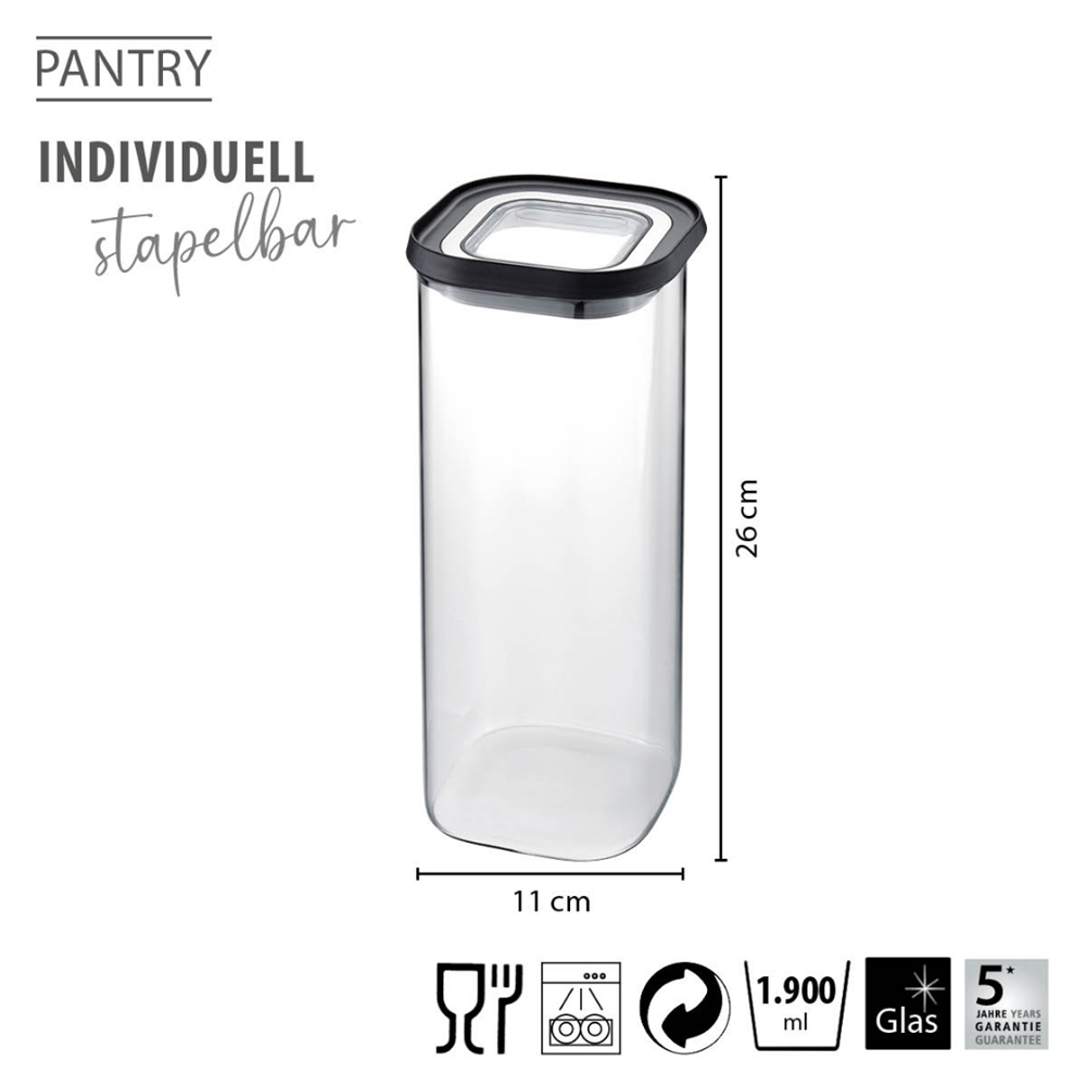 Pantry Erzak Saklama Kabı 1900 Ml 11x11x26 cm - Gefu