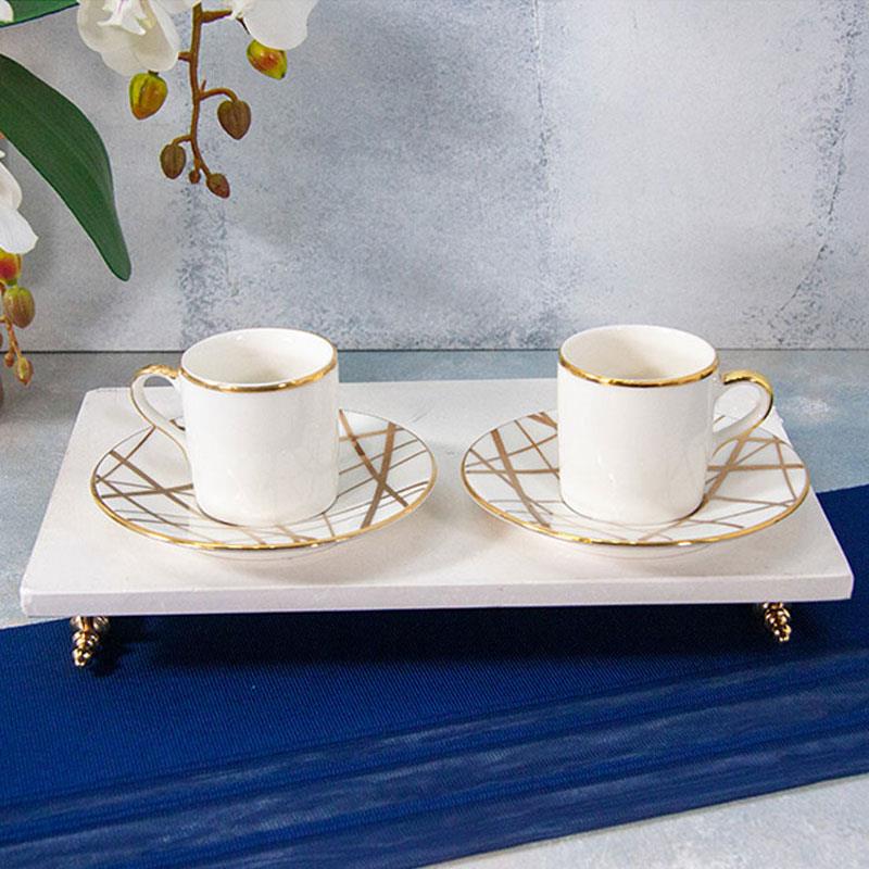 Parisa Gold 2'li Kahve Takımı - Mondecor