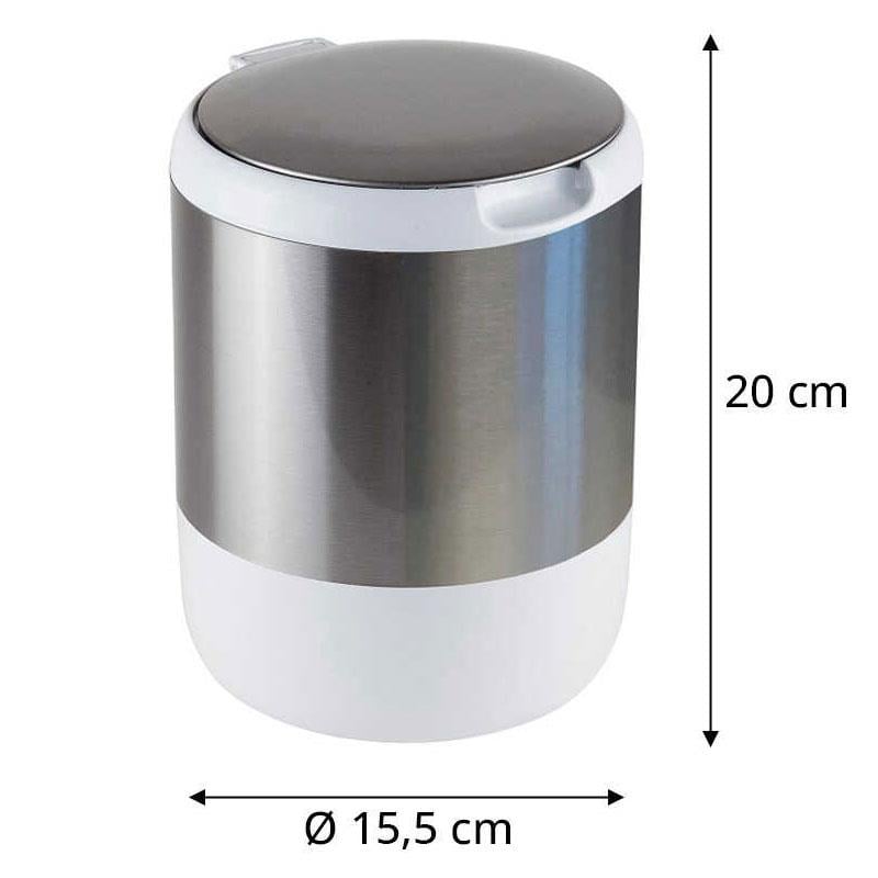 Pasifik 3 Lt. Kapaklı Çöp Kovası Beyaz - Primanova