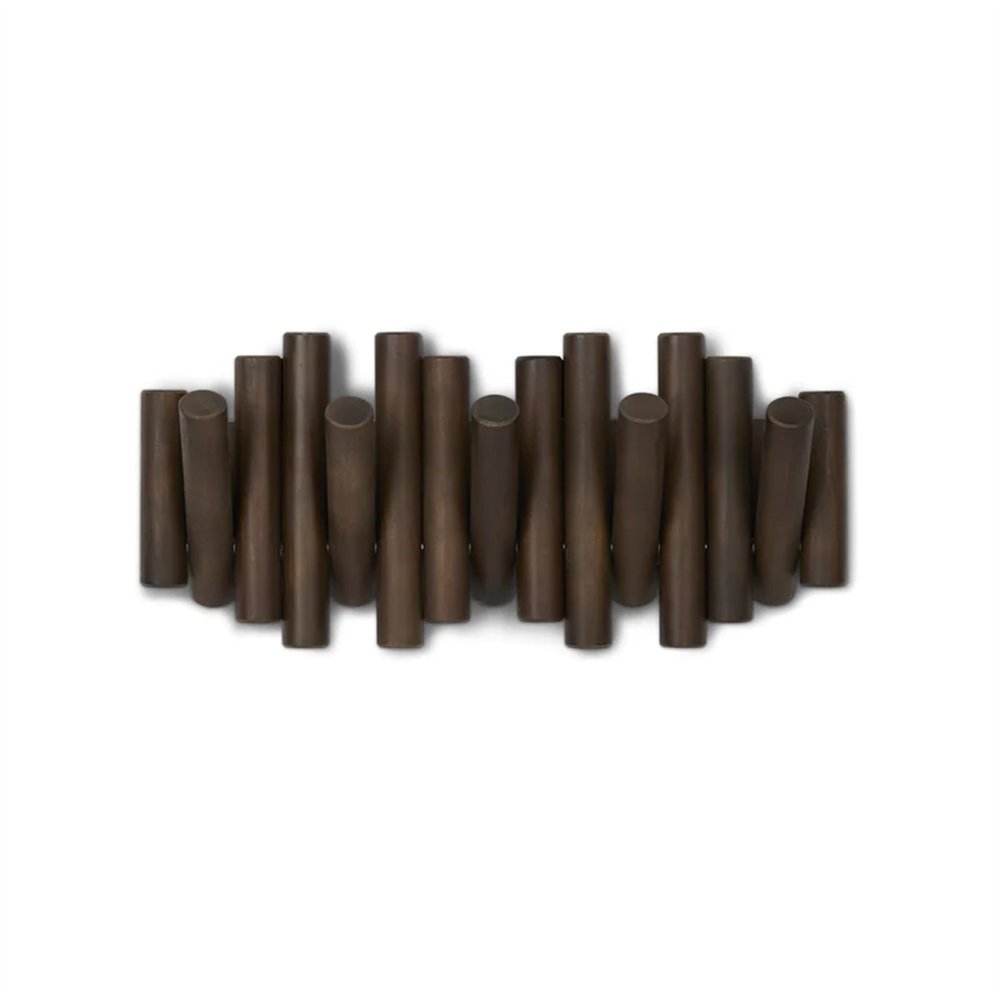 Picket Duvara Monte 5'Li Askılık Ceviz Renk 38x17x4 cm - Umbra