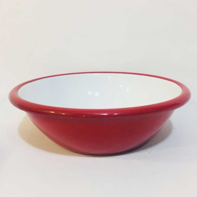 Porselen Emaye Kase 20 cm Kırmızı