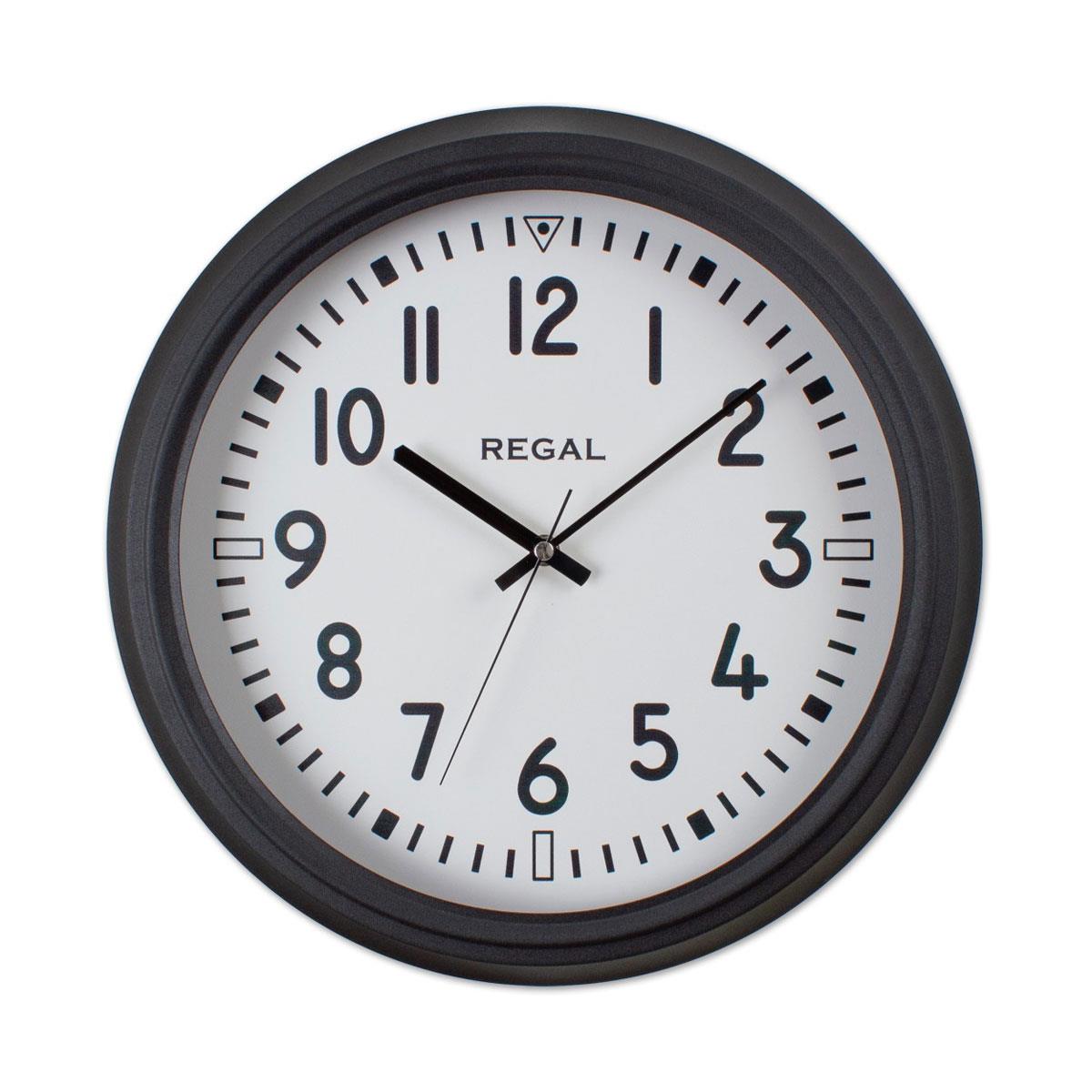 REGAL klasik siyah metal duvar saati 40 cm sessiz mekanizmalı