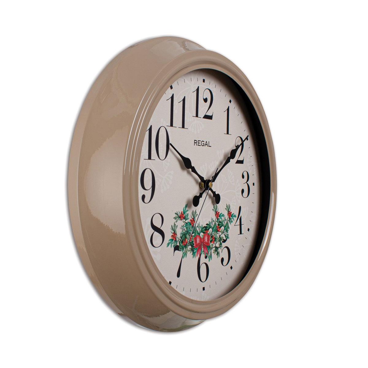 Regal Ökse Otu Desenli Vizon Duvar Saati - Metal Çerçeve Kalınlığı Detaylı Yan Açı Görseli