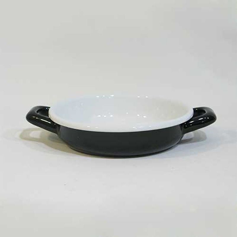 Renkli Emaye Sahan 16 cm Siyah