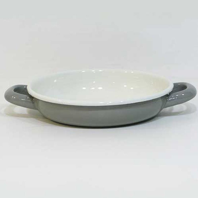 Renkli Emaye Sahan 18 cm Gri
