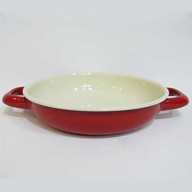 Renkli Emaye Sahan 18 cm Kırmızı