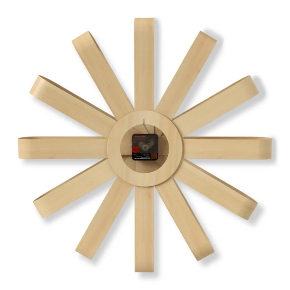 Ribbonwood Duvar Saati Doğal Renk Çap: 50 cm - Umbra