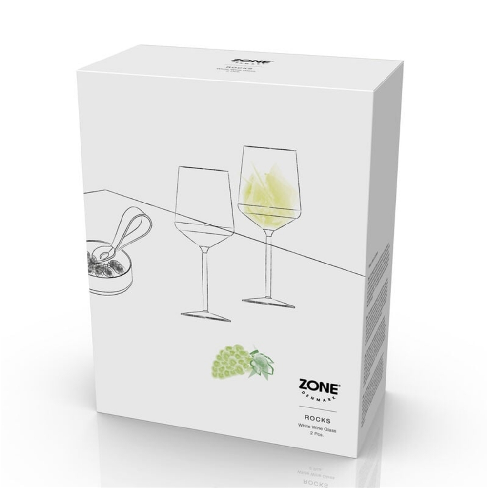 Rocks Kristal Beyaz Şarap Kadehi 2 Adet 30 cl - Zone Denmark
