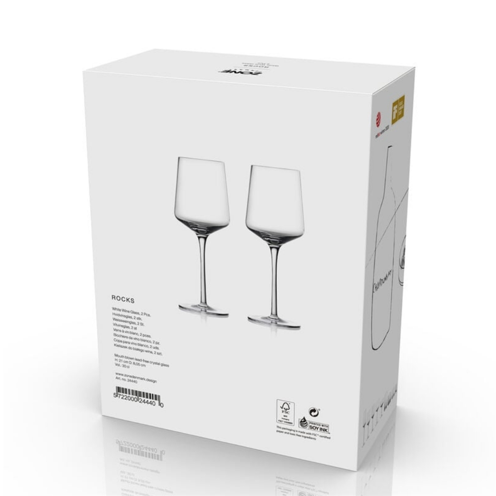 Rocks Kristal Beyaz Şarap Kadehi 2 Adet 30 cl - Zone Denmark