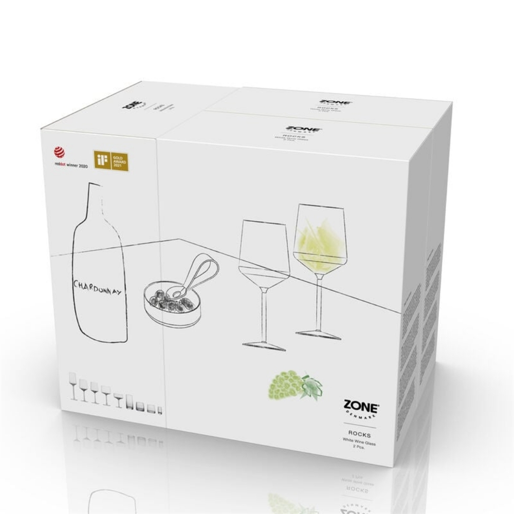 Rocks Kristal Beyaz Şarap Kadehi 2 Adet 30 cl - Zone Denmark