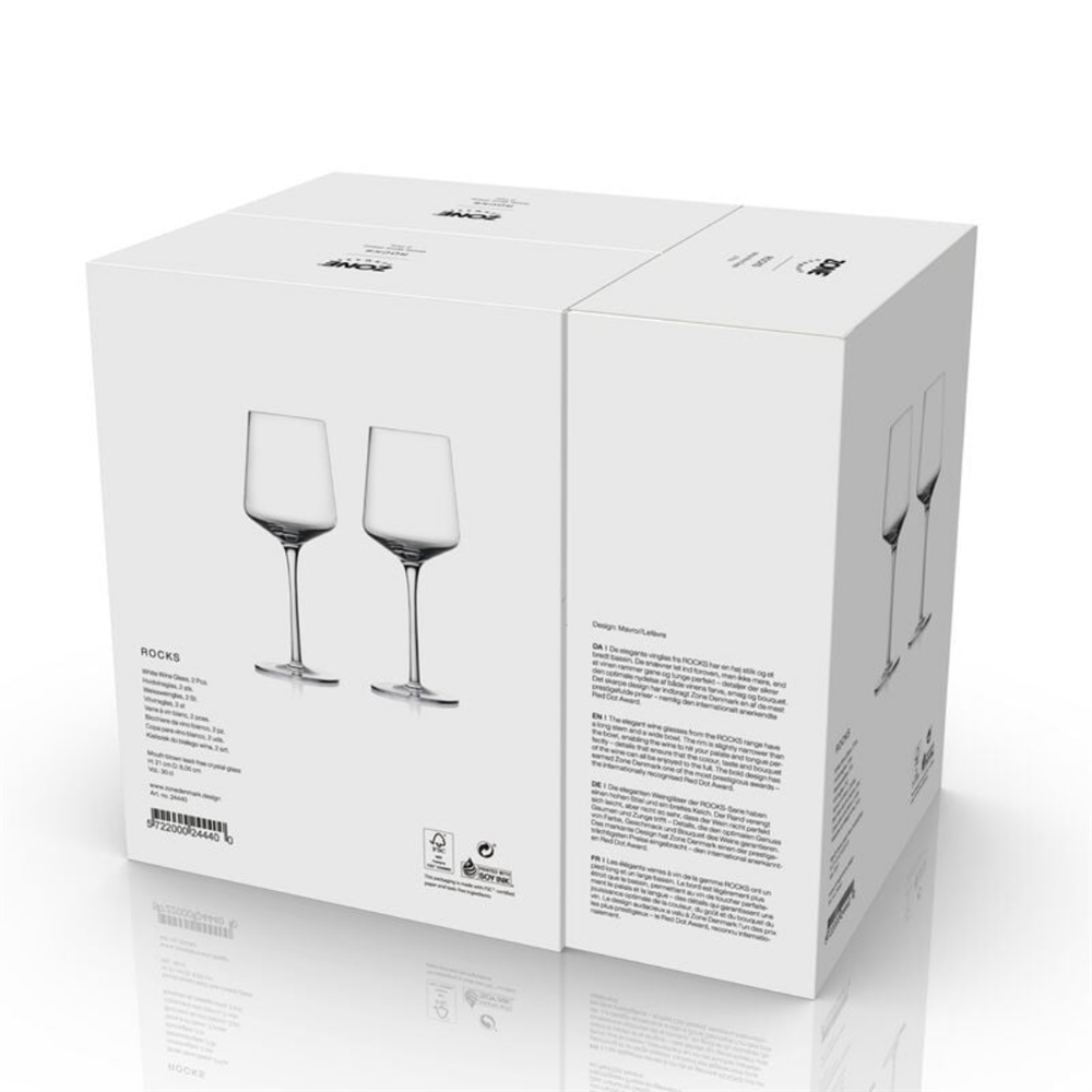 Rocks Kristal Beyaz Şarap Kadehi 2 Adet 30 cl - Zone Denmark