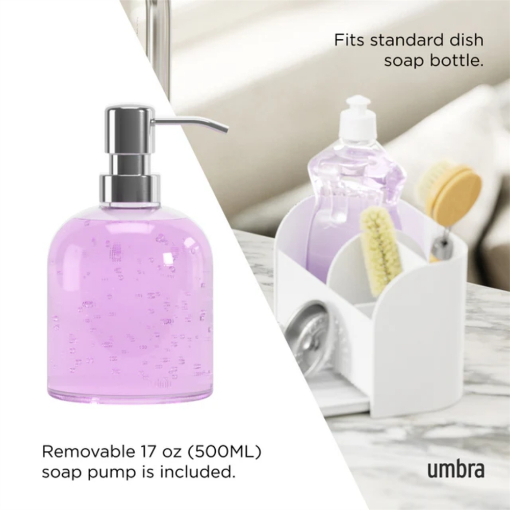 Sabun Pompalı Sling Lavabo Rafı Beyaz Renk 22x18 cm - Umbra