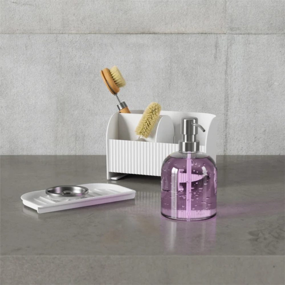 Sabun Pompalı Sling Lavabo Rafı Beyaz Renk 22x18 cm - Umbra