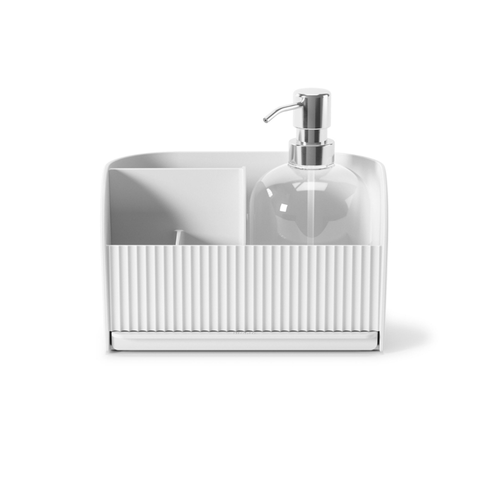Sabun Pompalı Sling Lavabo Rafı Beyaz Renk 22x18 cm - Umbra