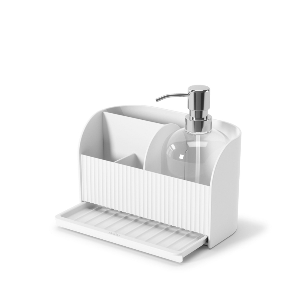 Sabun Pompalı Sling Lavabo Rafı Beyaz Renk 22x18 cm - Umbra
