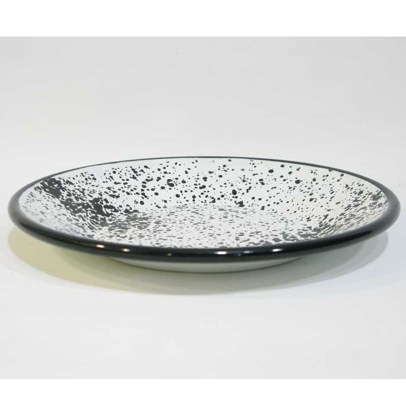 Serpme Desen Pasta Tabağı 21 cm Siyah