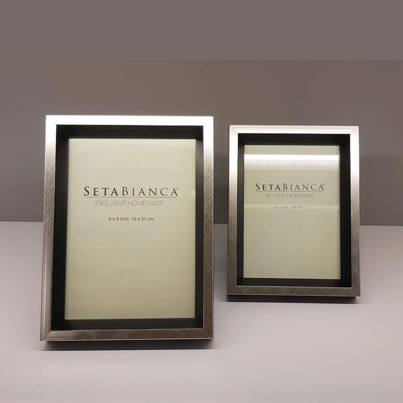 Seta Bianca Art Deco 13 x 18 cm Çerçeve Gümüş - Seta Bianca