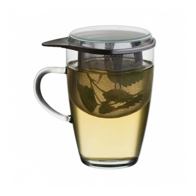 Simax 179 Çelik Süzgeçli Cam Kupa 350 ml - Bitki Çayı Demleme ve Servis Kupası Görseli