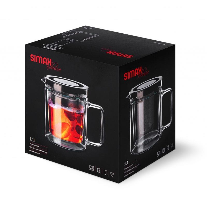 Simax 3280 Twin Demlik 1.10 Lt Orijinal Kutu ve Ambalaj Görünümü - Borosilikat Cam Demlik