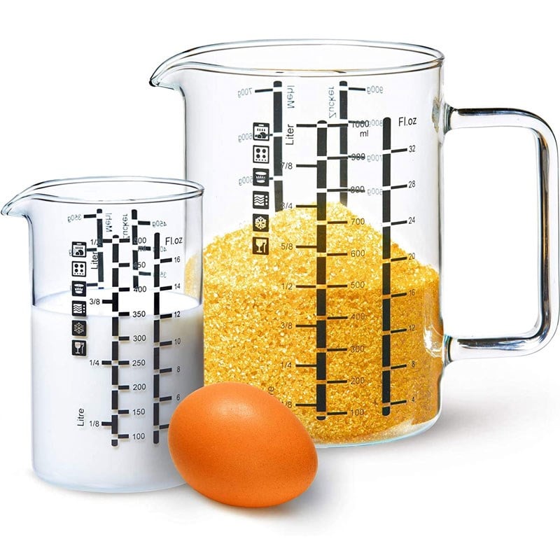 Simax Borosilikat Isıya Dayanıklı Cam 2'li Ölçek Seti Kabı - Simax