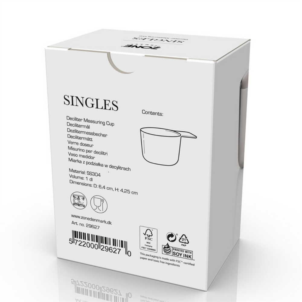 Singles Çelik Desilitre Ölçü Kabı 1 Dl - Çap 6,4 cm - Zone Denmark