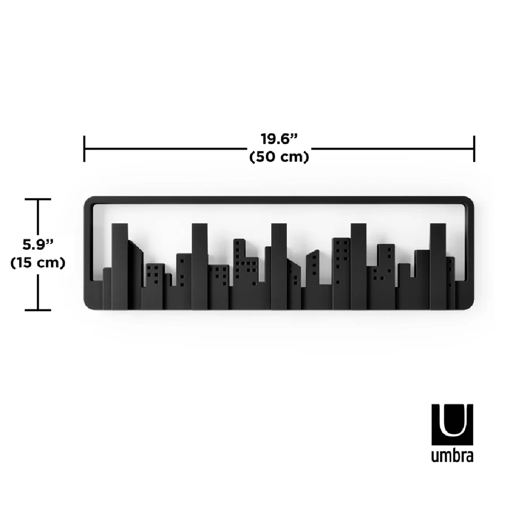 Skyline 5'Li Duvar Kancası Siyah Renk - Umbra