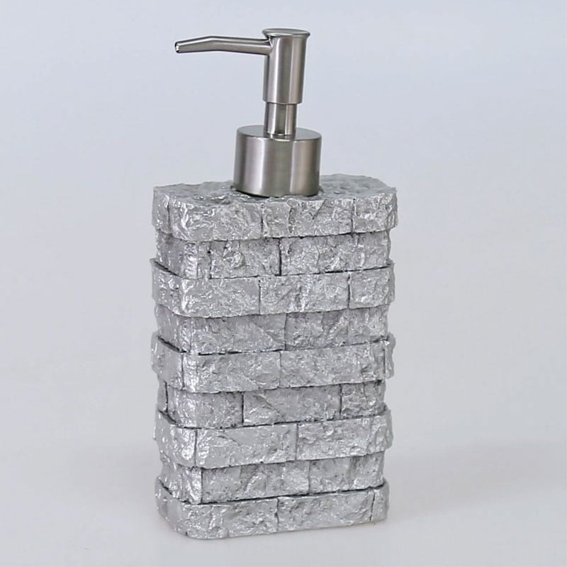 Stone 5 Parça Banyo Seti Gümüş - Selim
