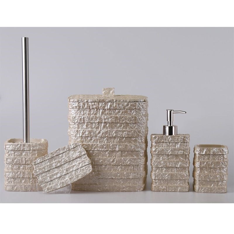 Stone 5 Parça Banyo Seti İnci