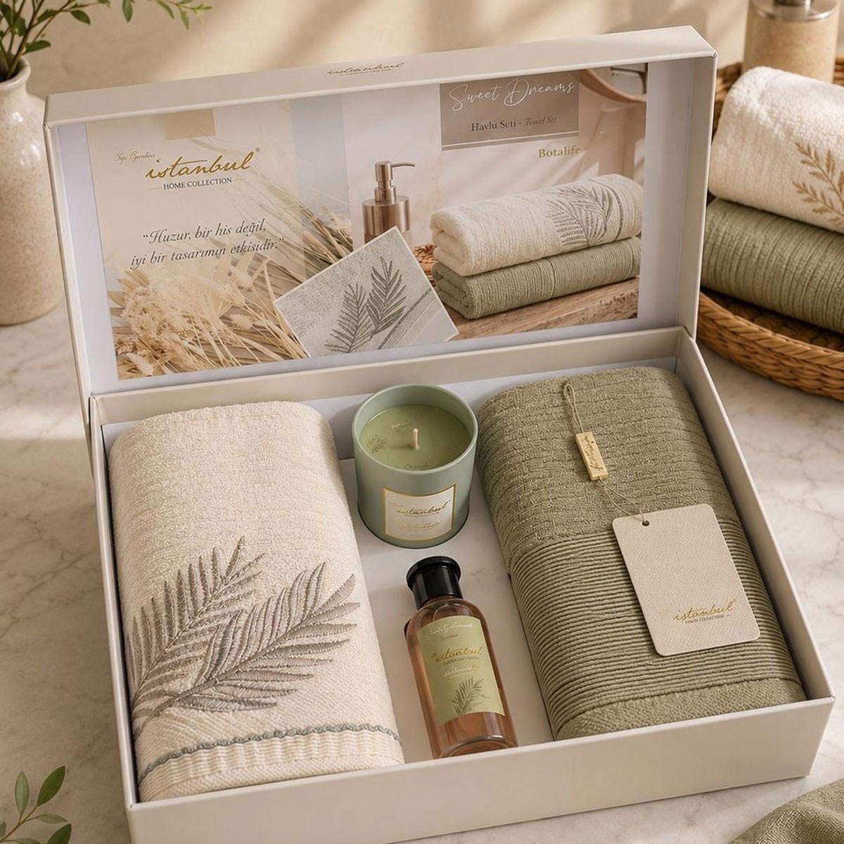 Sweet Dreams Selection Oda Kokulu ve Mumlu 2'li Havlu Seti - Botanic - İyi Geceler İstanbul