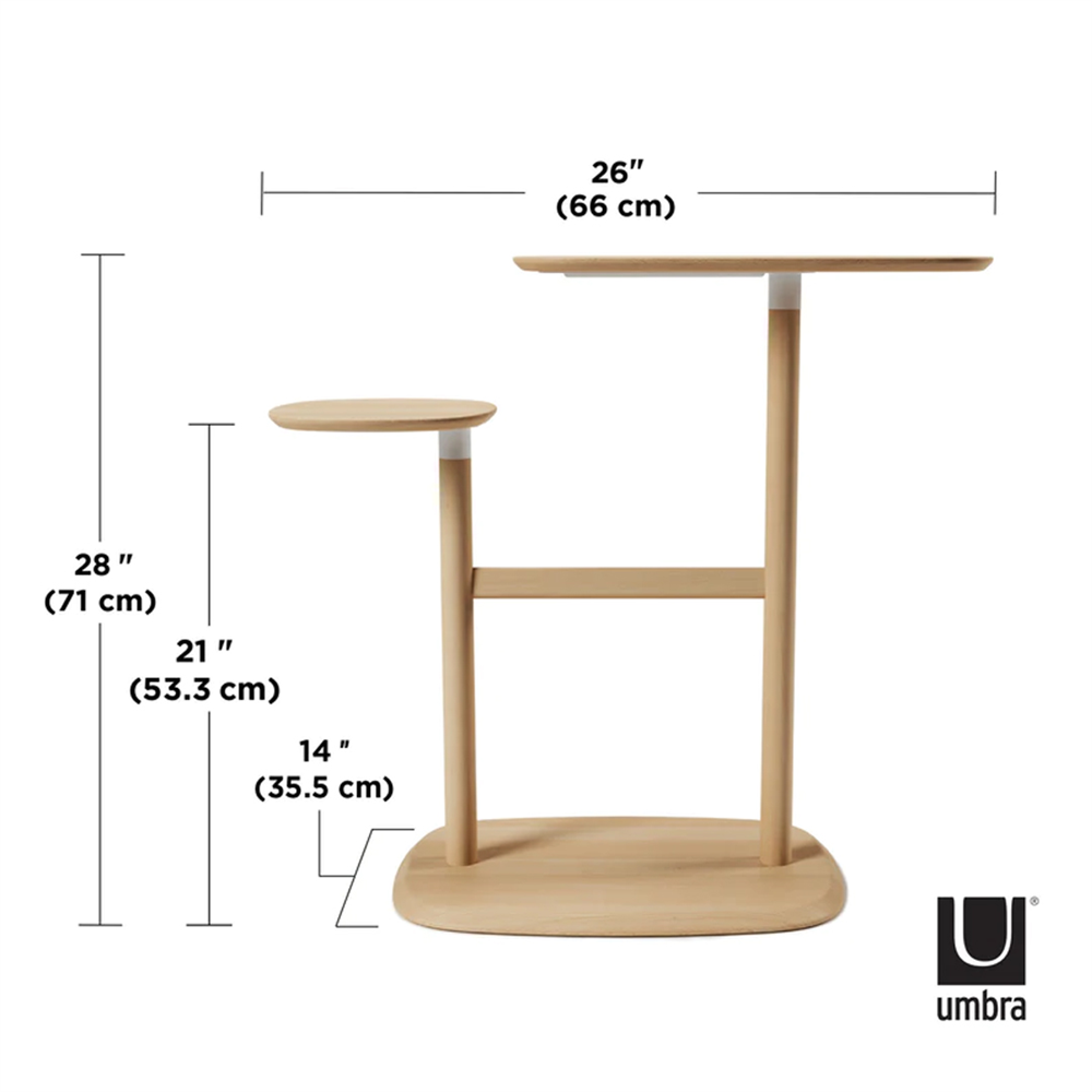 Swivo Doğal Ahşap Yan Sehpa - Umbra