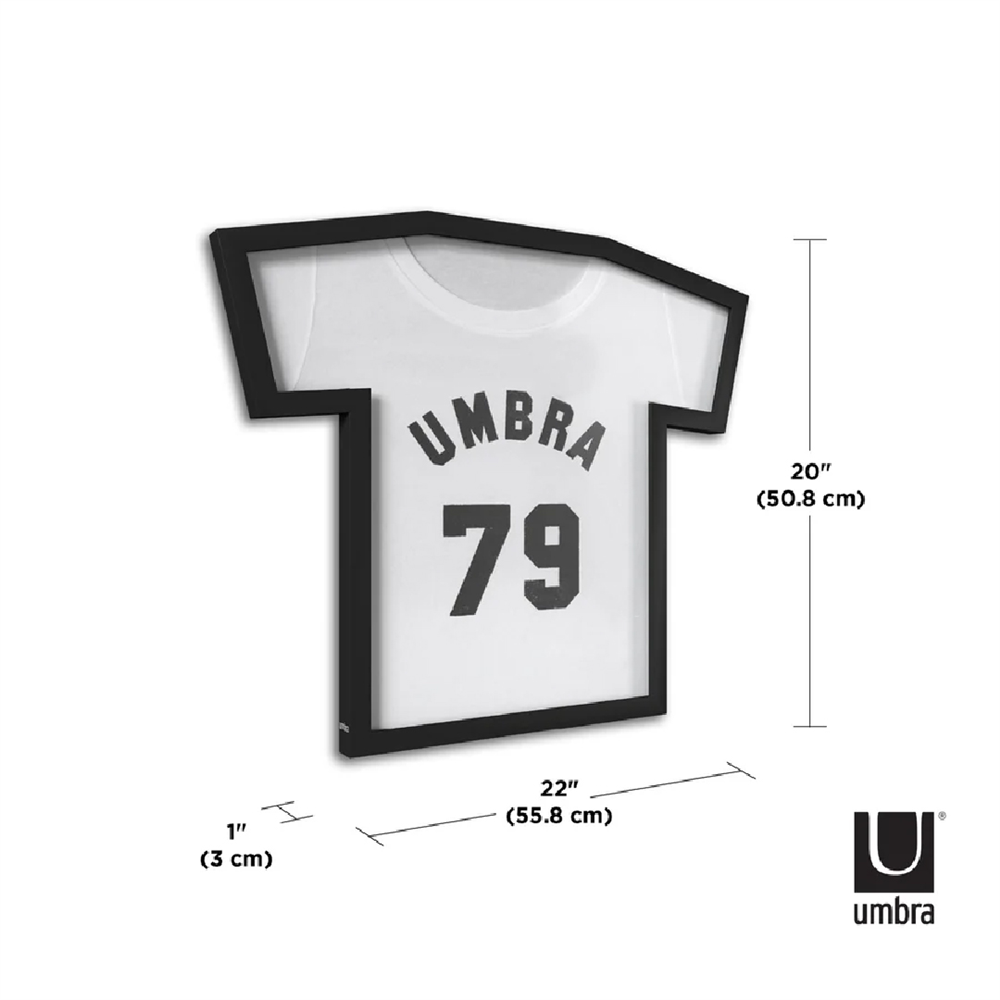 T-Frame Tişört Duvar Çerçevesi Siyah Renk Küçük Boy 55 x 3 x 50 cm - Umbra