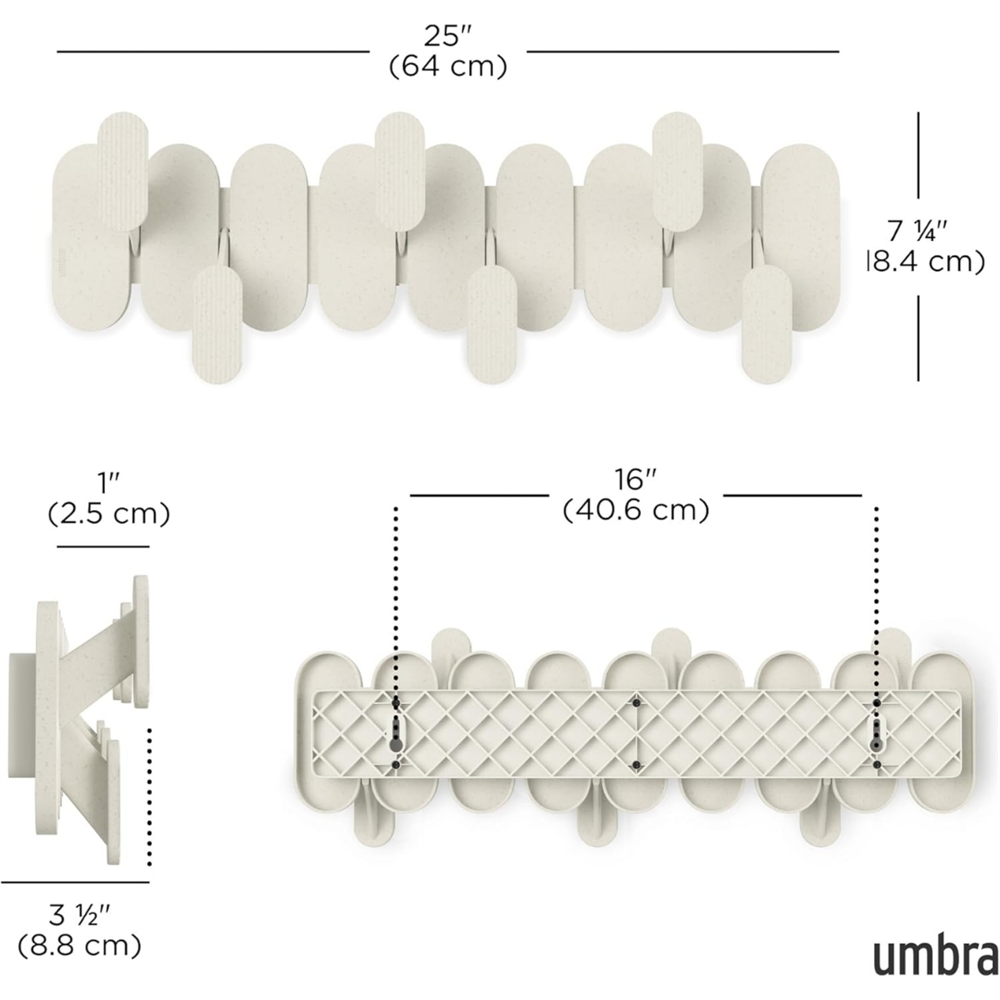 Tempo Duvara Monte 6'Lı Askılık Kum Rengi 47x15,7x6,4 cm - Umbra