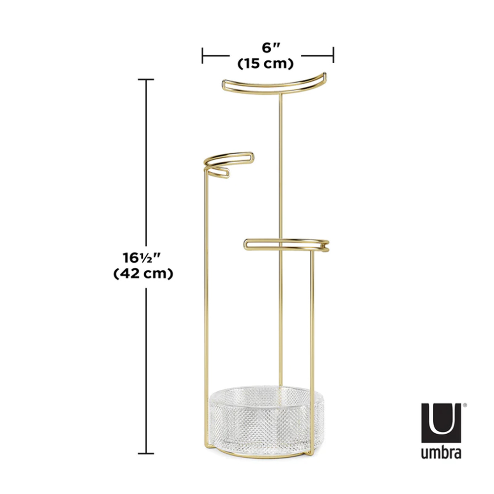 Tesora Altın Rengi Takı Standı - Umbra